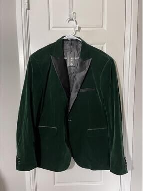Suits for Men Size 3XL Green Velvet 2 Pieces Notch Lapel M622